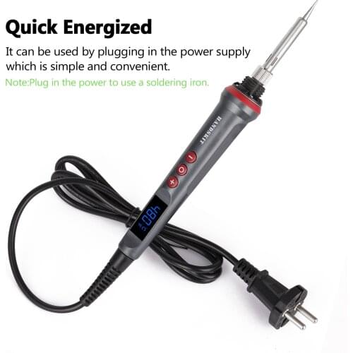 HANDSKIT 90W Smart LED Digital Soldering Iron Set Adjustable Temperature Electric Soldering Iron 4 Wire Core Welding Tools