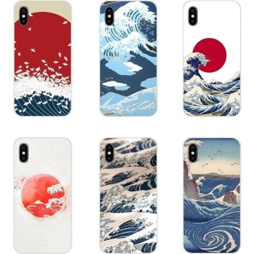 Japanese Art The Great Wave For Samsung A10 A30 A40 A50 A60 A70 M30 Galaxy Note 2 3 4 5 8 9 10 PLUS Transparent Soft Shell Cases