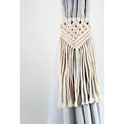 Macrame Curtain Curtain Tieback Handwoven Cotton Rope Heart Shape Tassel Tapestry Curtains Tie Back Hanging Boho Decor