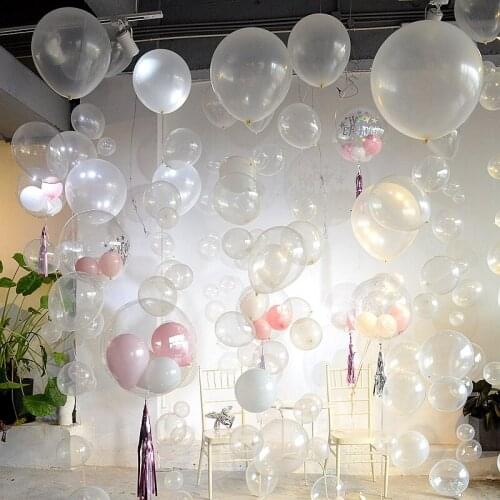 100pcs 5/10/12 Thick Clear Latex Balloons Transparent Balloons Romantic Wedding Party Birthday Decoration Inflatable Air Balls