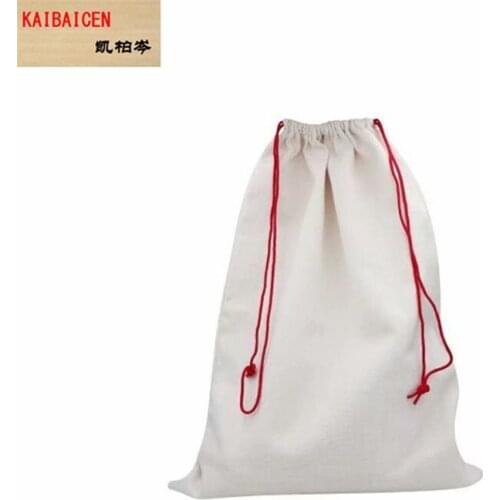 100pcs/lot Blank Sublimation linen Red rope drawstring pocket Bag For Sublimation INK Print DIY Gift Heat Press Transfer 50*68CM