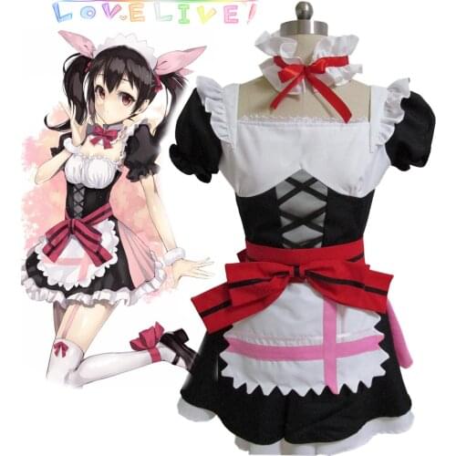 2019 Love Live! Nico Yazawa Maid Cosplay Costumes Halloween Women Dress O