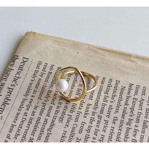 2020 Natural Freshwater Pearl Rings Original S925 Sterling Silver Irregular Twist Rings for Women Jewelry Accessories Finger