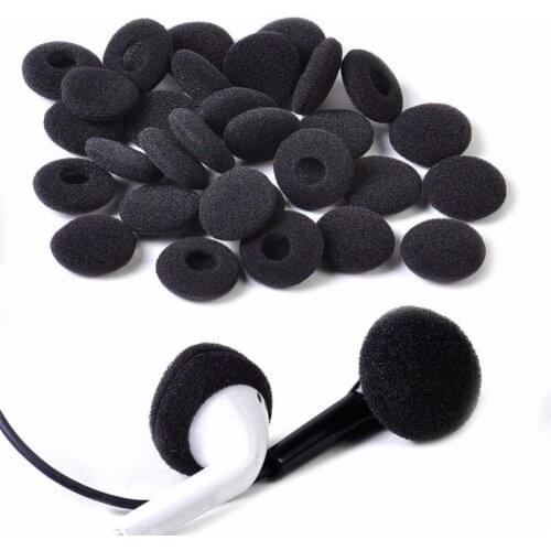 30Pcs MP3 MP4 Earbud Headphone Ear pads Replacement Sponge Covers Tips For Earphone Moblie Phone Black Soft Foam