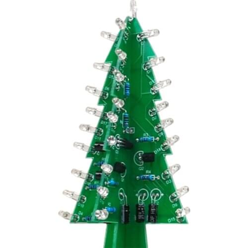 3D DIY Kits 7 Color/3 Colors Light Flash LED Circuit Christmas Trees LED Colorful LED Kit