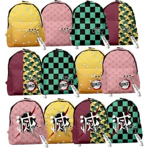 3D Leisure Backpack Anime Demon Slayer Backpack Mens and Womens Bag College Style School Bag Shoulder Backpack