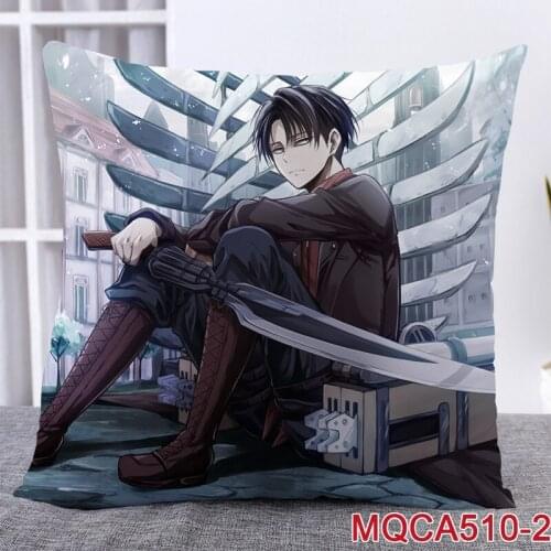 45X45CM Anime Attack on Titan Pillow Case Attack on Titan Dakimakura Case 3D Double Sided Print Pillowcase Decorative Cover