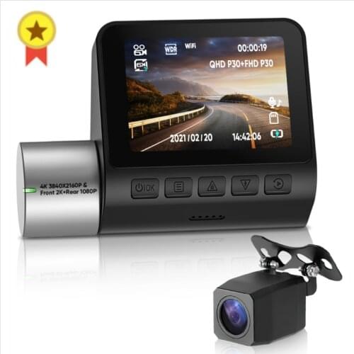 4K V50 Dash Cam 2160P Car Dash Camera Dual Sight Cam Car DVR 24H Parking Video Recorder Night Vision Car Cam Recorder G-sensor