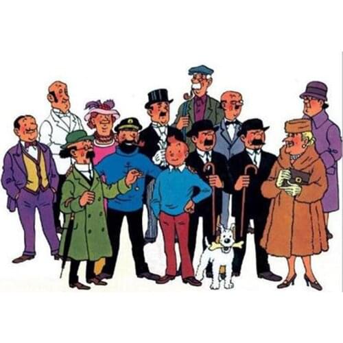 5D Diy Diamond Painting Cross Stitch The Adventures of Tintin Mosaic Pictures Cartoon Diamond Embroidery Child room decor L916