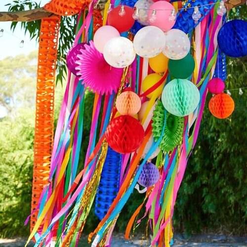 6pcs 4.5cm*9 meters Crepe Paper Streamers DIY Paper Garland Photography Backdrops For Wedding Birthday Party Venue Decoration