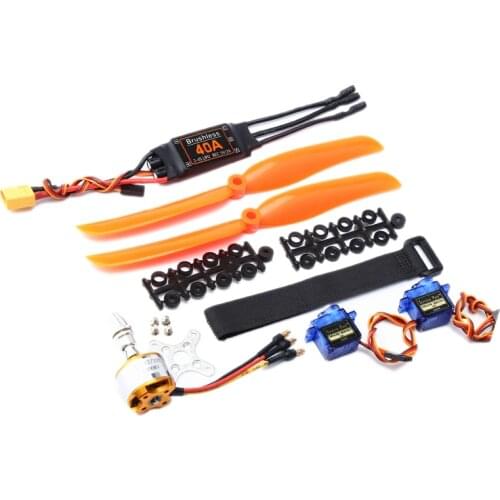 A2212 1400KV Brushless Motor 40A ESC XT60 Plug 8060 Propeller SG90 9G Micro-Servo for RC Fixed Wing Plane Helicopter