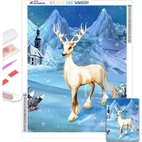 Broderie diamant 5D Diamond Painting Animal Deer Full Drill Diamond Mosaic Elk Picture Embroidery Art Home Decoration cuadros