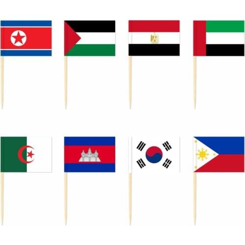 Asia Palestine South Korea Toothpick Flag Cambodia 3.5X2.5CM Cake Topper Party Cupcake Wedding Lovely Baking Dessert Decorations