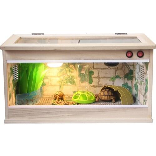Reptile Insect Tank Vivarium Tortoise Lizard Snake Tarantula Spider Crawl box Palace Rearing Wood House Terrarium Winter Cabin