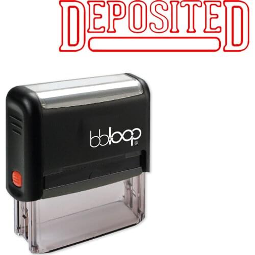 Bbloop "Deposited" Self-Inking Rubber Stamp