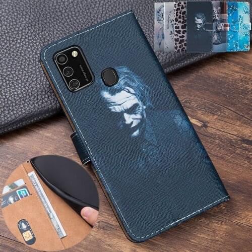Galaxy M21 6.4" Case Leather Cover on Samsung Galaxy M21 SM-M215F wallet case for Samsung m21 m 21 Clown Flip Book Cover coque