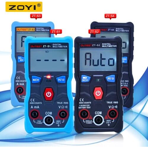 ZOYI True RMS Digital Multimeter autoranging 4000 counts multimetro temperature capacitance frequency battery +NCV tester