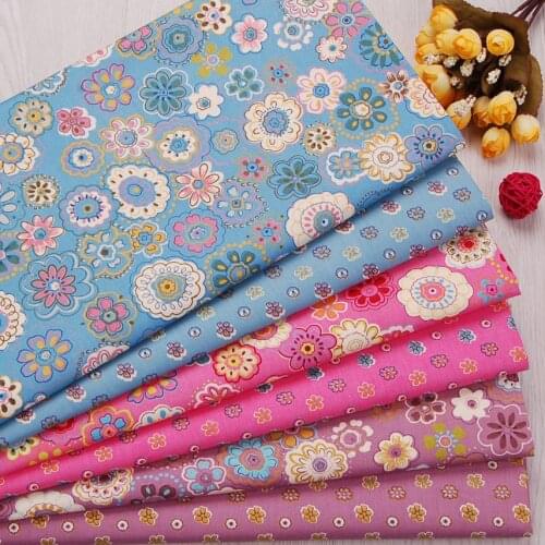 Floral Print DIY Sewing Quilting Fat Quarters Material Tecido Patchwork Cloth For Baby&Child Dress Textiles Twill Cotton Fabric