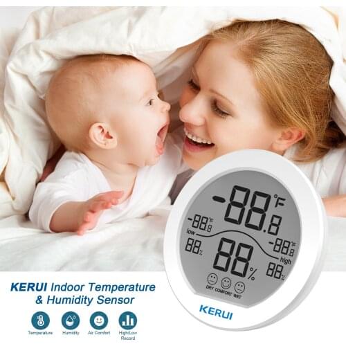 KERUI Indoor Temperature Humidity Sensor Room Gauge Air Comfort Indicator ℉/℃ Switchable LCD Display