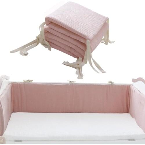 Baby Bed Bumper Double-faced Detachable One-piece Newborn Crib Around Cot Protector Pillow Cushion Bumper Kids Room Decor