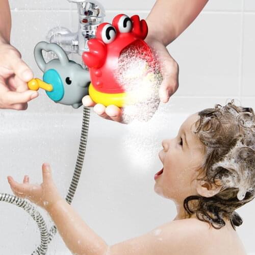 Bath Toys Blowing Bubble Cute Cartoon Shark Crab Swimming Bathtub Soap Machine Bathing Funny Toys For Children Baby Toy