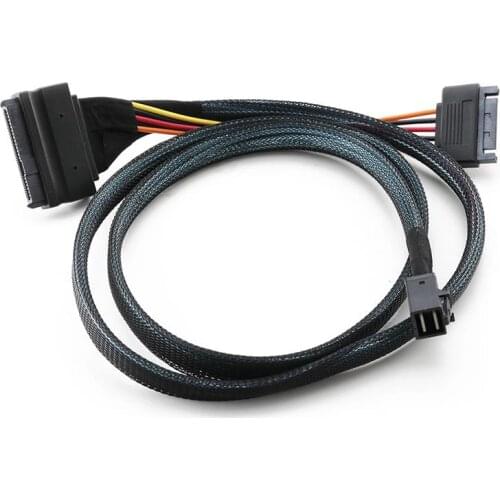 Mini SAS 36P SFF8643 to SFF8639+15P SATA Power Cord Computer Internal Hard Disk Server Data Connect Cable for PC Desktop