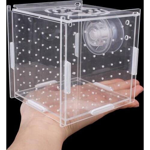 Production Box Small Fish Isolation Net Fish Tank Aquarium Box Tropical Fish Breeding Box Aquarium Supplies Acrylic 10X10X10CM