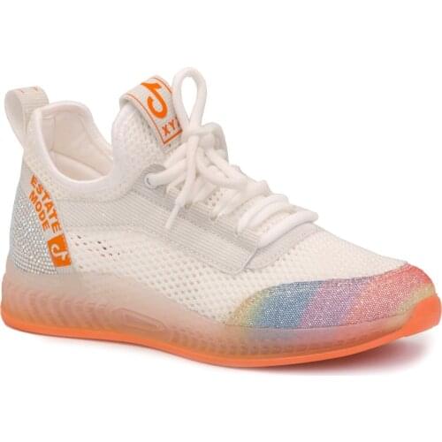 Gedikpasalı Sms 44145 White 2021 Summer Ladies Shoes Tied Anorak Fabric Linen Daily Casual Use Sneakers Color Phosphor Heel