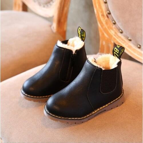 Top Selling Childrens boots autumn winter new boys gentleman zipper fashion boots girls non-slip warm snow boots size 21-30