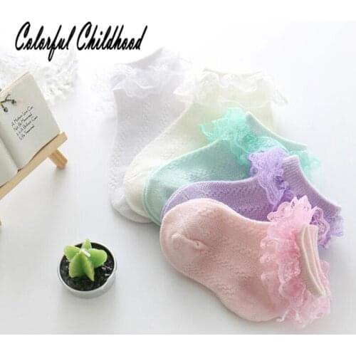 Sweet princess girls lace socks cotton kids party dancing socks baby feetwear children leg warmers 0-6t