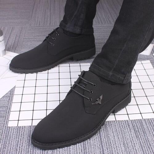 Fashion Pointed Toe Casual Shoes For Men lace up Lazy Loafers Shoes Breathable Office Work Shoes For Male