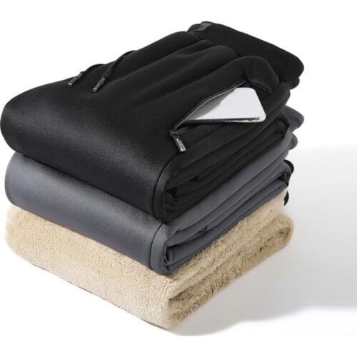 Mens Pluse Size Thick Fleece Thermal Trousers Outdoor Winter Warm Casual Sports Pants Joggers Plus Velvet M-6XL