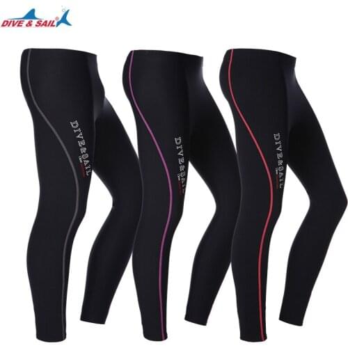 DIVE&SAIL Neoprene Black 1.5MM Diving Elastic Pants Men Women Pants Rowing Sailing Surfing Snorkeling Warm Dive Beach Swim Pants