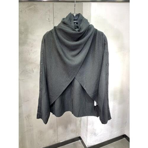 New ladies fashion 2021 long sleeve sexy casual solid color cloak sweater 0928