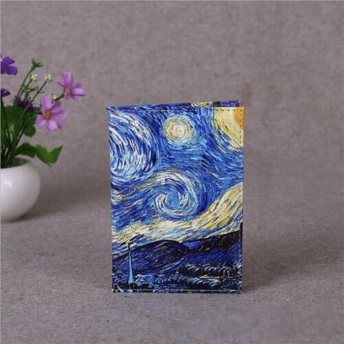 Starry Sky Passport Cover Fashion Women Men Pu Leather Travel Wallet Landscape Passport Holder High Quatity Case for Passports