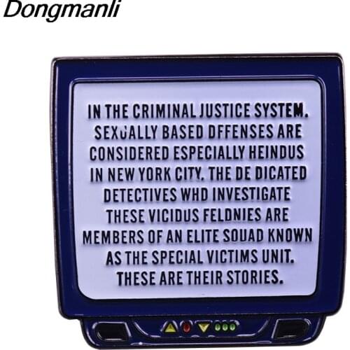 P5729 Dongmanli Law and Order Hard Enamel Pins Women Men Badge Backpack Collar Lapel Collection Jewelry