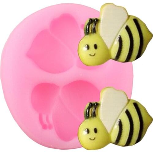 Bees Silicone Molds DIY Baby Birthday Cupcake Topper Fondant Cake Decorating Tools Cookie Candy Soap Resin Clay Chocolate Moulds