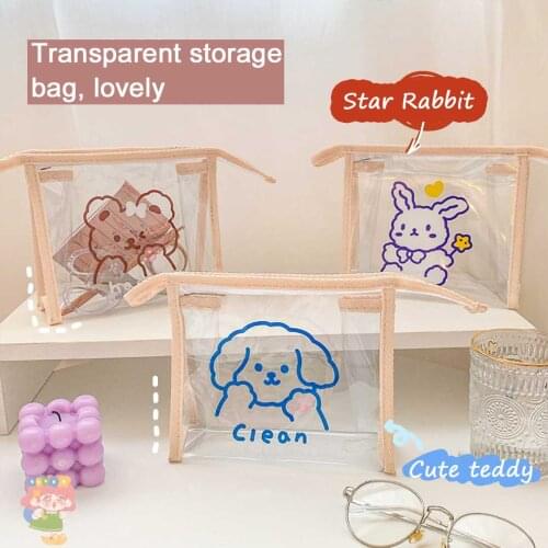 W&G Cartoon Transparent Pencil Case Korea Ins Wind Cute Large Capacity Storage Bag Pvc Waterproof Cosmetic Bag