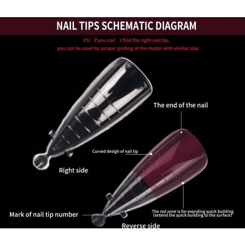 Transparent Tip Full Coverage Quick Gel Construction Fake Nails Finger Nail Extension Mold UV Generator Nail Tool