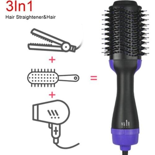 Dropshipping 2 IN 1 One Step Hair Dryer Hot Air Brush Hair Straightener Comb Curling brush hair styling tools