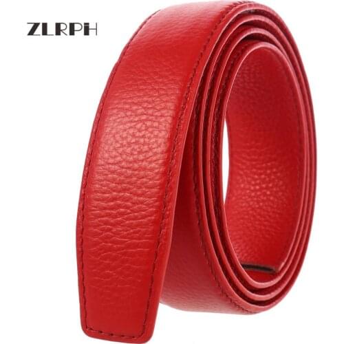 ZLRPH Famous Brand Belt Men Top Quality Genuine Luxury Leather Belts for Men,Strap Male Automatic Buckle belt red