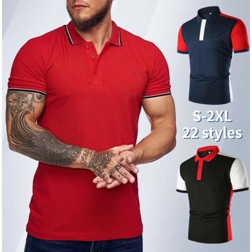 New fashion Polo Shirts For Men Summer Short Sleeve Solid Color Business Social Polos shirts Mens Sportswear Polos Tee Tops