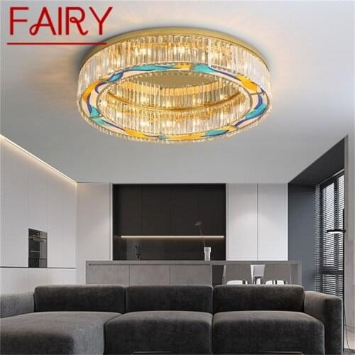 FAIRY Postmodern Ceiling Light Gold Luxury Crystal Lamp Fixtures LED For Home Living Dining Room
