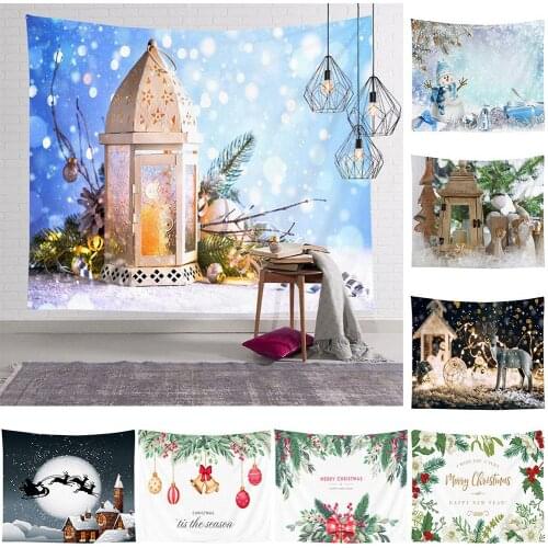 Snow Man Tree Print Bedroom Wall Tapestry Carpet Backdrop Cloth Christmas Decor Hanging Cover Home Decor Wall Tapestry