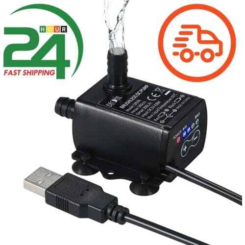 USB Ultra-quiet Mini Submersibles Water Pump Brushless Water Pump Circulation Fountain Flow Adjustment DC5V 4.8W 300L/H Lift 3m