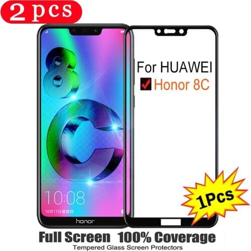 2Pcs full cover for huawei honor 8x max 8s 8c 8 lite 8a pro tempered glass protective film honor 9x pro phone screen protector