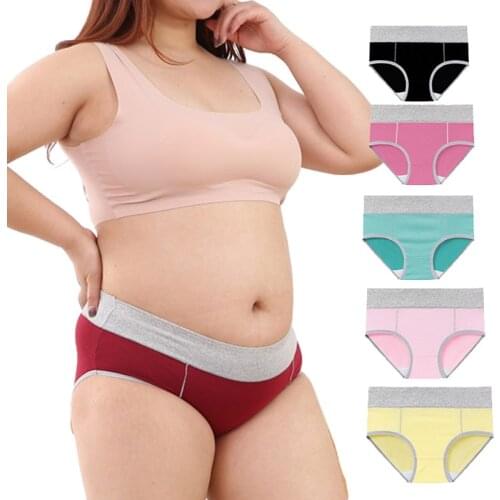 Womens High Waisted Cotton Underwear Soft Breathable Panties Stretch Briefs Regular & Plus Size Comfortable Underwear
