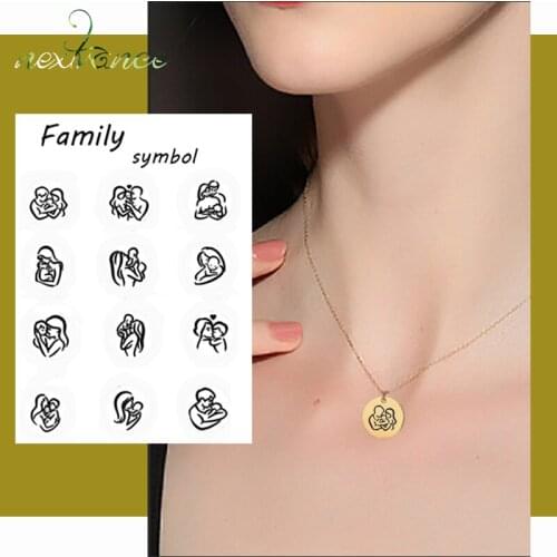 Nextvance Customized Warmly Baby Family Necklaces Stainless Steel Chain Necklace Accessories Women Kids Birthday Gift Jewelry