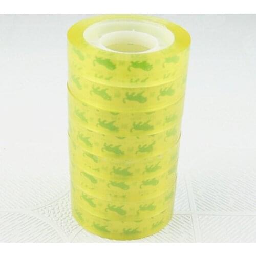 12mm * 30m transparent yellow tape transparent stationery tape packaging tape tape mini office