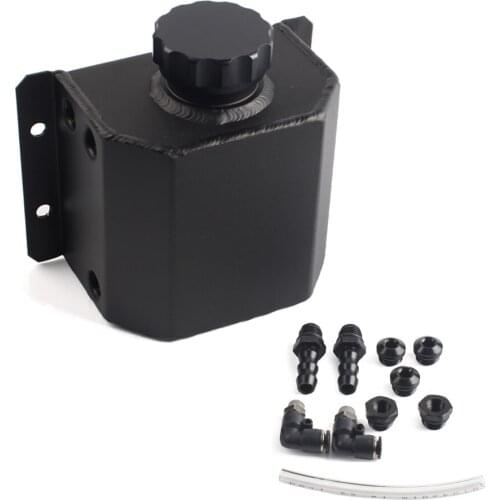 1L Aluminum Oil Catch Can Reservoir Tank With Drain Plug Breather Oil Tank Fuel Tank Universal style